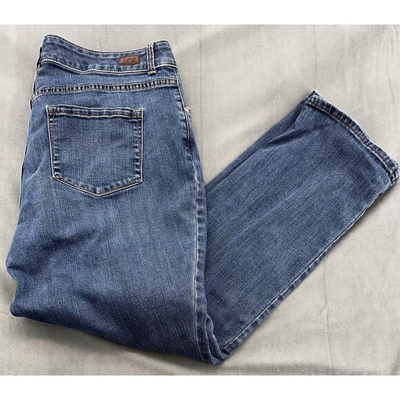 Lee Jeans Womens 20W Blue Relaxed Fit High Rise Straight Leg Instantly Slims - Picture 1 of 9